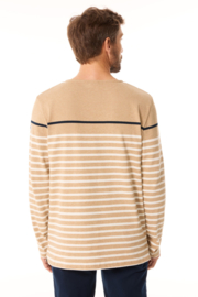 Mousqueton Mario S gestreept Shirt - Houblon mel/Ecru/Marine