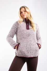 Weird Fish Madi Cosy 1/4 Zip Fleece - Aubergine