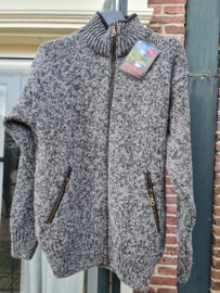 Norwool Noors Vest  - 100% pure nieuwe scheerwol - donkergrijs/zwart (uniseks)