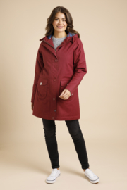 Weird Fish BEATRIX Wadded Waterproof Coat - Pinot Wine