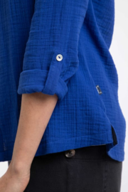 Weird Fish Suria Double Cloth Shirt - Mazarine Blue