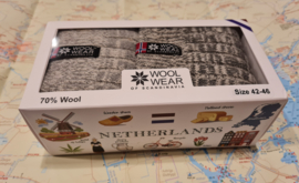 Noorse sokken GiftBox NL wit 2-pack 70% wol heren 42/46  donkergrijs/lichtgrijs