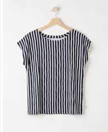 Holebrook Ellen Capsleeves Shirt - Navy/Off White