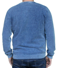 Piece of Blue pullover with 3 buttons - Light Indigo Blue