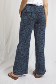 Weird Fish Lorena Organic Cheesecloth Wide Leg Trousers - Navy