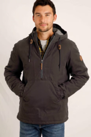 Weird Fish Edworth Waxed Quilted Popover Jacket - Military Olive