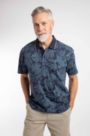 Weird Fish Sarat Printed Polo Shirt - Blue Mirage