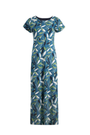 Weird Fish Mirren Organic Printed Maxi Dress - Deep Sea Blue