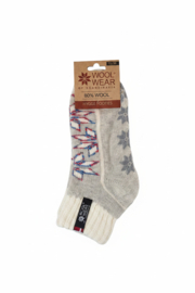 Woolwear Sokken Hygge Footies 80% Wool - Ecru/Grey/Red/Blue
