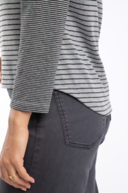 Weird Fish Calfee Striped Long Sleeve T-Shirt - Grey