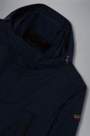 Paul & Shark Save the Sea Typhoon Twill and Fur Lining Parka - Navy