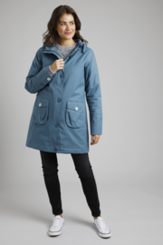 Weird Fish BEATRIX Wadded Waterproof Coat - Uniform Blue