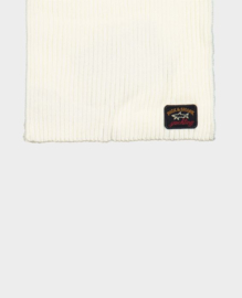 Paul & Shark Wool Scarf with Iconic Badge - Off white