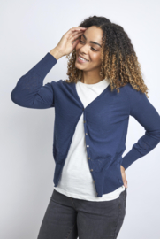 Weird Fish Curran Lightweight Slub Cardigan - Navy