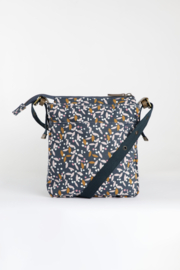 Weird Fish Dibley Printed Canvas Cross Body Bag - Dark Navy