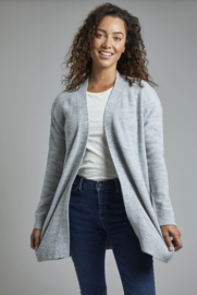 Weird Fish CARRAN Longline Marled Cardigan - Pearl GreyMarl SS23