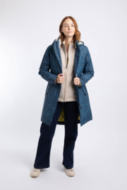 Weird Fish Sena Recycled Printed Waterproof Coat - Mid Blue