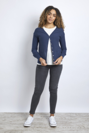 Weird Fish Curran Lightweight Slub Cardigan - Navy