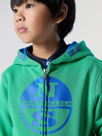 North Sails Hoodie Full Zip Sweatshirt  w Graphic - Garden Green