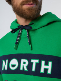 North Sails Hooded Sweatshirt Twill Branding - Green Bee