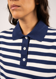 X Saint-James Carola gestreept Polo-Shirt - Indigo/Craie