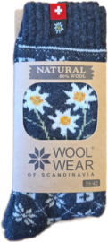 Woolwear Noorse sokken Edelweiss Zwitserse vlag - Anthracite