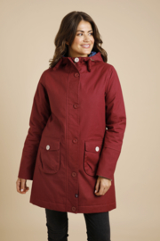 Weird Fish BEATRIX Wadded Waterproof Coat - Pinot Wine