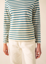Saint James Meridame II Breton Striped shirt - Ecru/Celest Chin