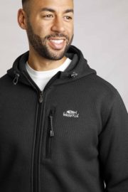 Weird Fish LOCKIE Recycled Full Zip Bonded Fleece - Washed Black