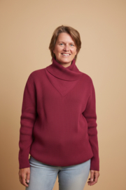 Emerald DEGERÖ Roll Neck Wool Sweater - Wino