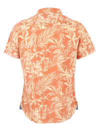 Weird Fish - Organic Short Sleeve Hawaiian Shirt - Thomkins - Orange - SS21