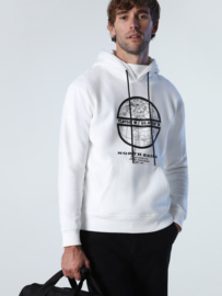 North Sails Hoodie Sweatshirt w/Graphic - Marshmallow AW22