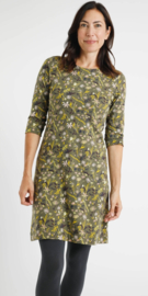 Weird Fish Starshine organic printed jersey dress - Ivy Green AW22