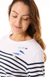 Mousqueton Marinella S gestreept Shirt - Sardines Blanc/Marine