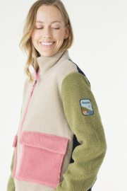 Mousqueton Solent-P Teddy Vest - Mastic/Marine/Mousse/Pivoine