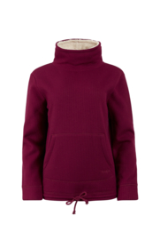 Weird Fish SYCAMORE Eco Bonded Waffle Popover Sweat - Purple Wine