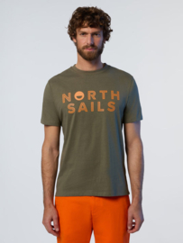 North Sails T-Shirt SS Line Print - Dusty Olive