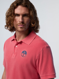 North Sails Polo shirt with pigment-dyed finish - Red