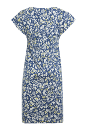 Weird Fish Tallahassee Oganic Printed Jersey Dress - Ensign Blue SS22
