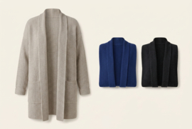 Emerald Myre Wool CARDIGAN 100% Wollen Vest - Natural