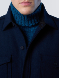 North Sails Flannel shirt with elbow patches - Navy Blue