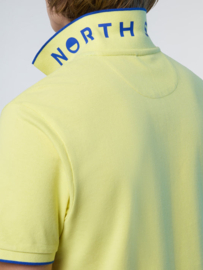 North Sails Polo SS Collar W/Striped in Contrast - Limelight