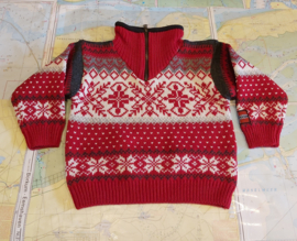 Arctic Circle Noorse Sweater Kids - 100% wol - Red