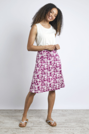 Weird Fish Malmo Organic Printed Jersey Skirt - Boysenberry