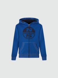 North Sails Hoodie Full Zip Sweatshirt w/Graphic - Ocean Blue AW22