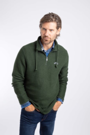 Weird Fish Cruiser 1/4 Zip Eco Macaroni Sweatshirt - Duck Green
