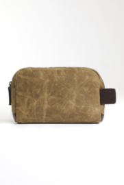 Weird Fish RATA Waxed Wash Bag / Toilettas - Bark SS22