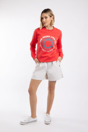 Weird Fish Aurora Graphic Crew Neck Sweatshirt - Dark Coral