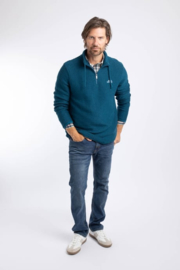 Weird Fish Cruiser 1/4 Zip Eco Macaroni Sweatshirt - Deep Sea Blue