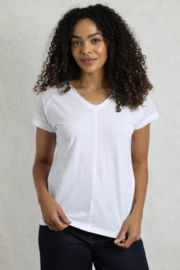 Weird Fish Pernille Organic Cotton Cutaway T-Shirt - White